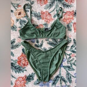 Green Sparkly Triangl Bikini